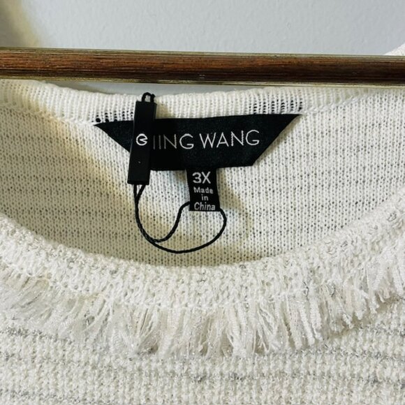 Ming Wang Plus Size Stripe Shimmer-Knit Sheath Dress Sleeveless NWT3X - Picture 6 of 13